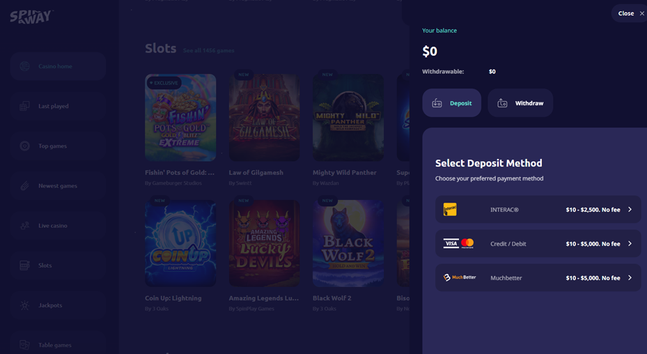 spinaway-casino-deposit-screenshot